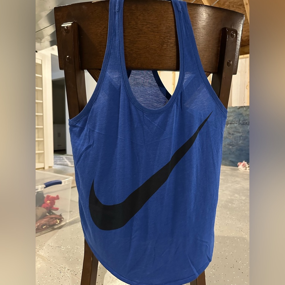 Nike Blue Tank Top with Black Swoosh